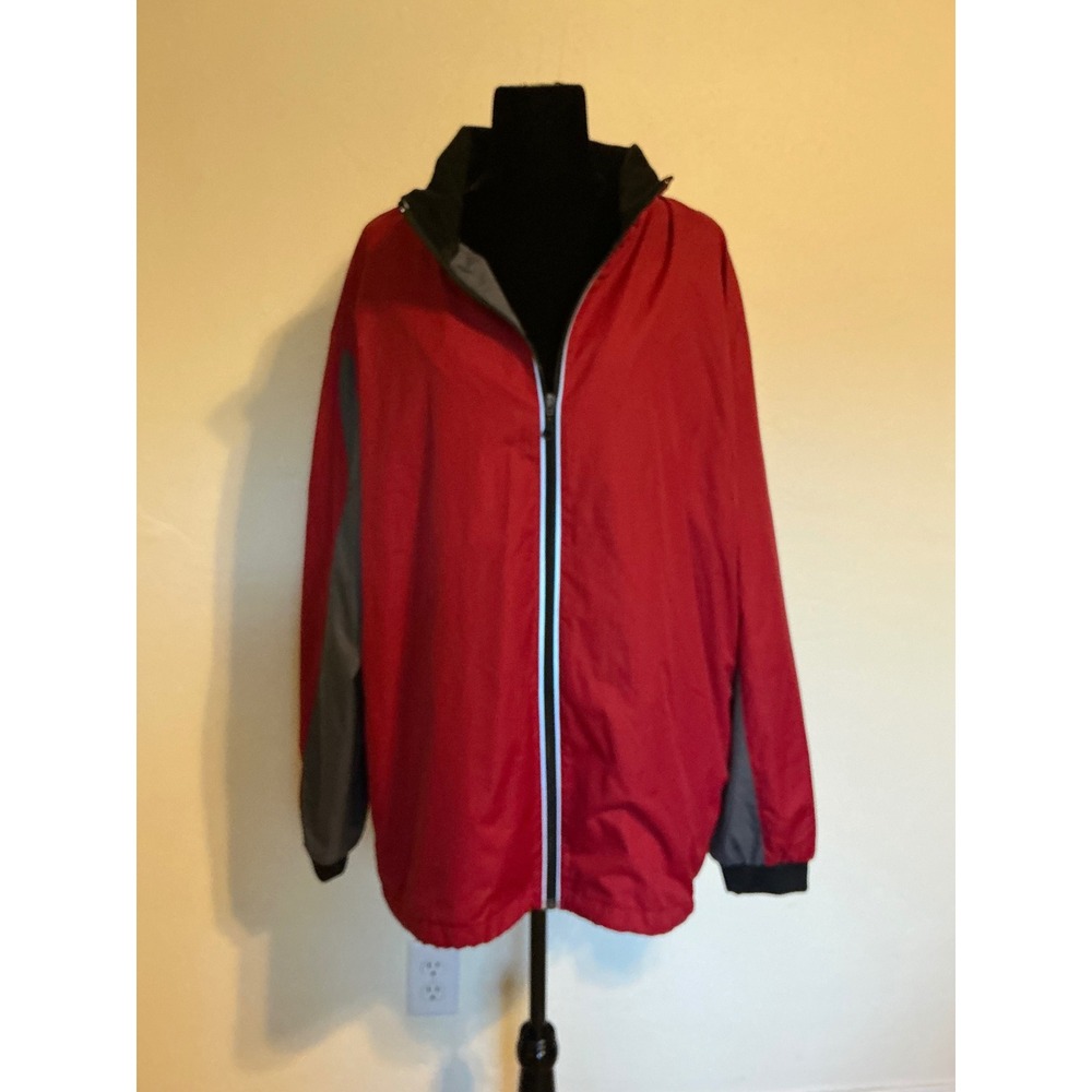 DAC Performance Mens XL Red Grey Full Zip Windbreaker Jacket Mesh Lined XL